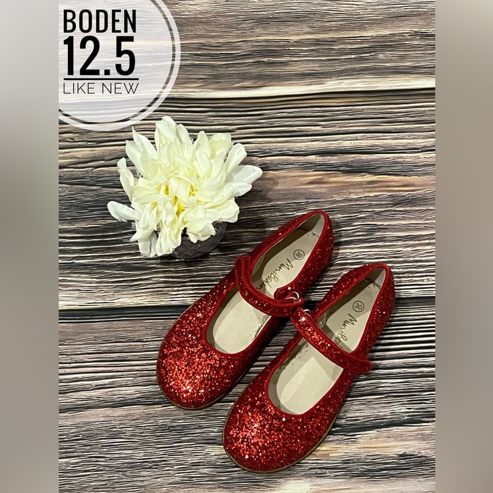 Boden red glitter Mary Jane shoes